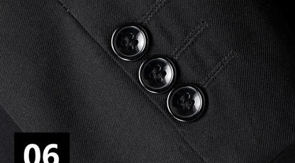 New (Blazer+pants) Men's Fashion Business Gentleman Italian Style Slim Solid Color Professional Suit Wedding Groom Best Man Suit