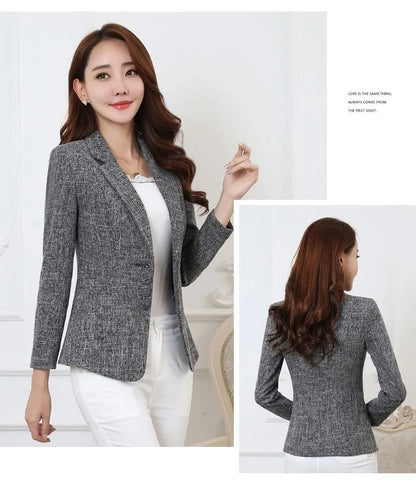 Fashion Women Blazers Jackets Work Office Lady Suit 2025 Slim Single Breasted Business Female Blazer Coats Formal Veste Femme