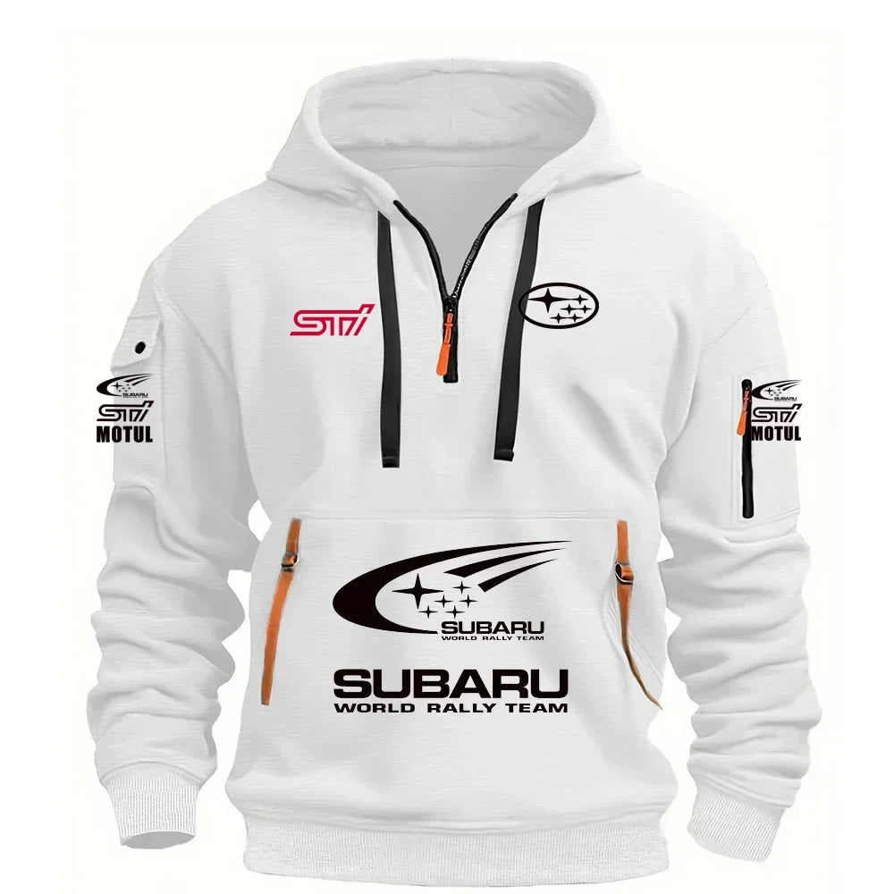 2026 New SUBARU STI Racing Series Men's Sports Hoodie with Kangaroo Pocket and Warm Fleece