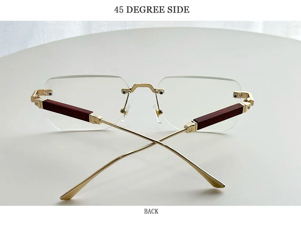 Rimless Sunglass Men Vintage 2025 Fashion Glasses Square Sunglasses Women Trendy And Fashionable Gafas De Sol Hombre Zonnebril