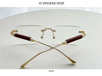 Rimless Sunglass Men Vintage 2025 Fashion Glasses Square Sunglasses Women Trendy And Fashionable Gafas De Sol Hombre Zonnebril