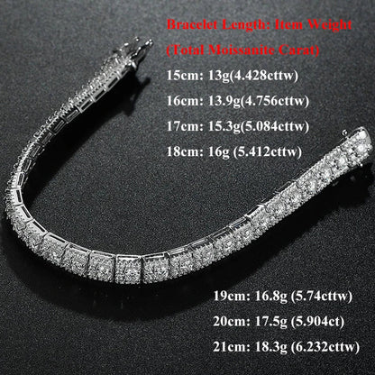 GRA Certified Full Moissanite Diamond Tennis Bracelet D Color For Woman Man 925 Silver Couple Chain Bangle Bracelets Gift
