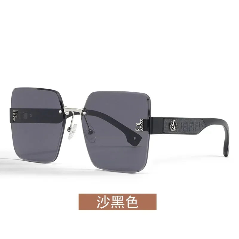 2025 New Fashion Gradient Sunglasses Women Square POLARIZED Ladies Sun Glasses Girls Rimless Vintage Luxury UV400 Gafas De Sol