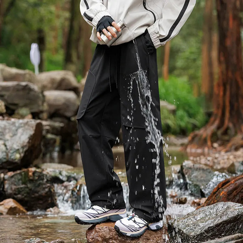 Male Hiking Pants Outdoor Waterproof Windproof Mountaineering Sports Pant Spring Autumn Zippered Pocket Fishing Camping Trousers