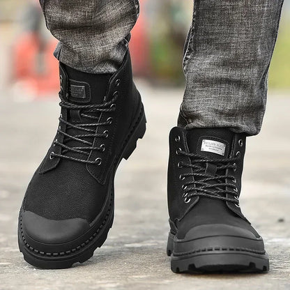 Winter Men Boots Waterproof Leather Boots Keep Warm Mens Ankle Boots Comfortable Man Work Boots Male Snow Boots Men Botas