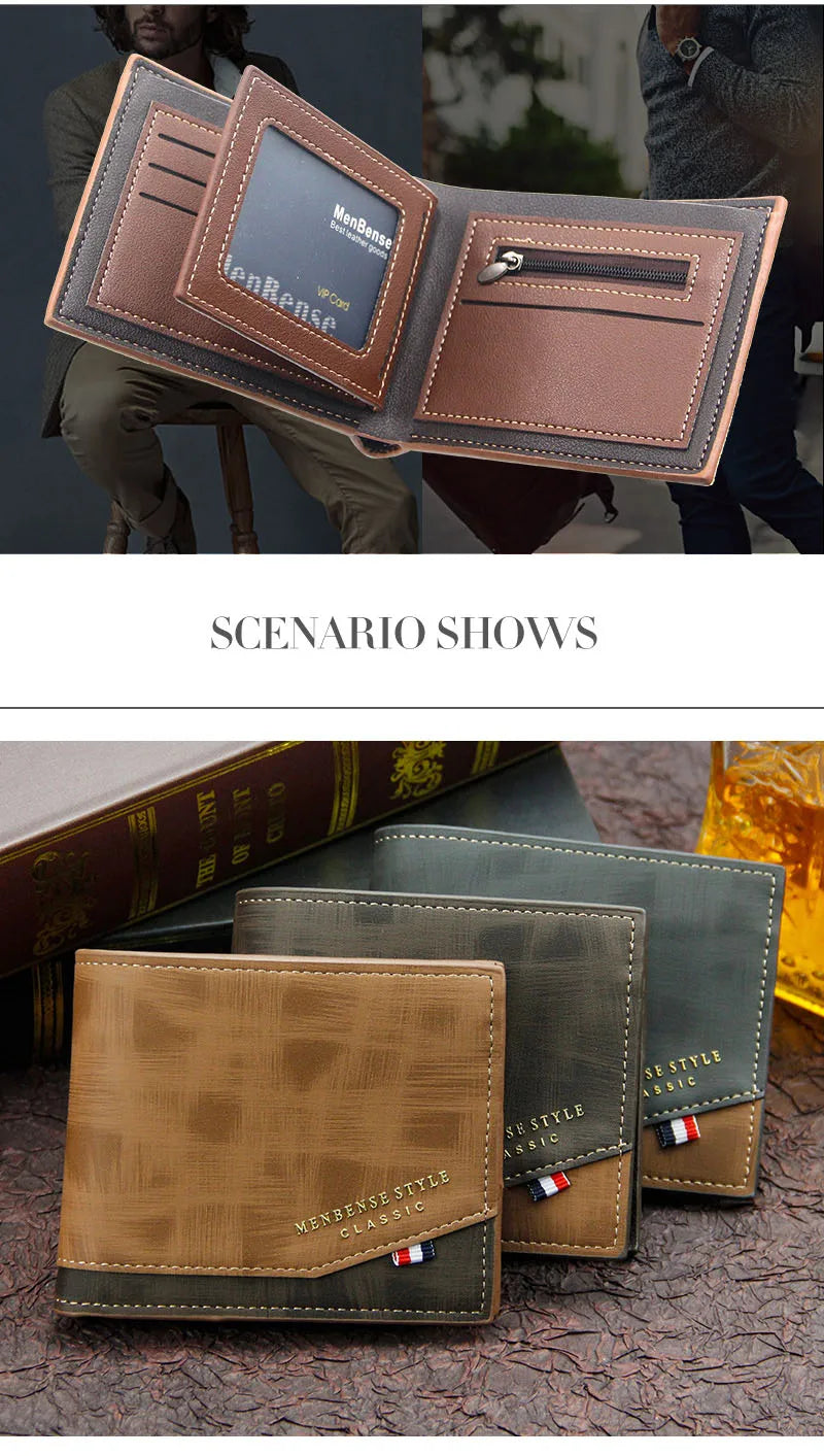 Portefeuilles Homme Mini Porte-monnaie Classique Slim Porte-photo Petit Portefeuille Homme Qualité Porte-cartes Cuir Givré Homme Sacs