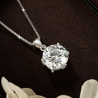 Pass Diamond Test 1.0ct–5ct Moissanite Necklace Sparkling Solitaire Pendant Necklaces for Women Wedding Party Jewelry Gift
