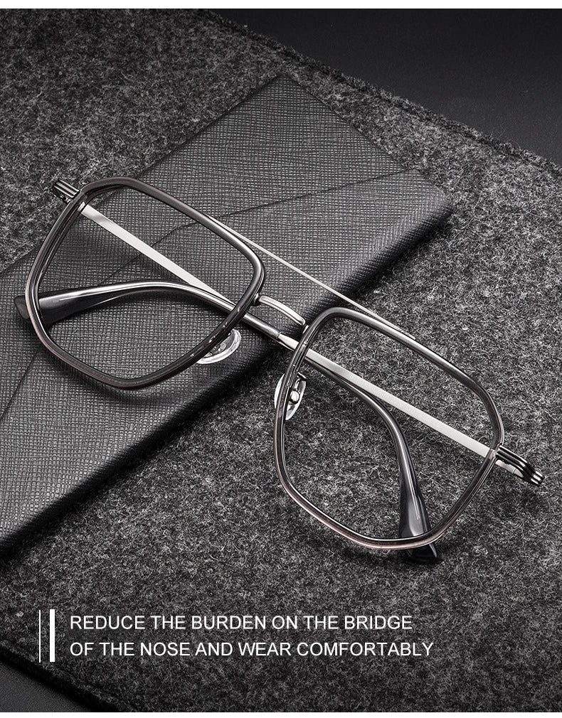 Fashion New Business Men's Large-rimmed Glasses Can Be Customized Prescription Anti-blue Light Glasses Retro Glasses Frame
