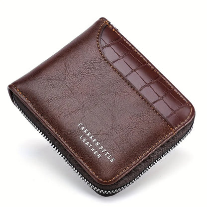 Portefeuille en cuir pour hommes, portefeuille de luxe pour hommes, porte-cartes zippé avec poche à monnaie, portefeuilles RFID, cadeaux pour hommes, sac d'argent