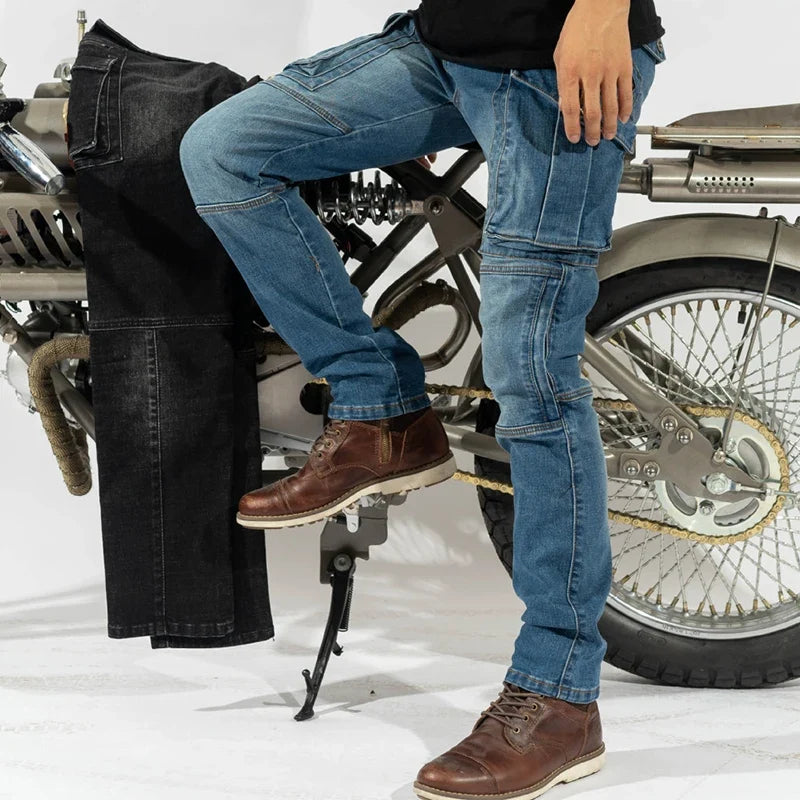 New Autumn Men Pants Casual Tactical Jeans Male Multiple Pockets Cargo Pant Casual Straight Dimem Jeans Trousers Plus Size S-4Xl