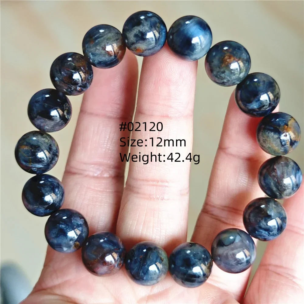 Natural Blue Pietersite Bracelet Women Men Beads Round Beads Chatoyant Cat Eye Fire Pietersite Namibia AAAAAA
