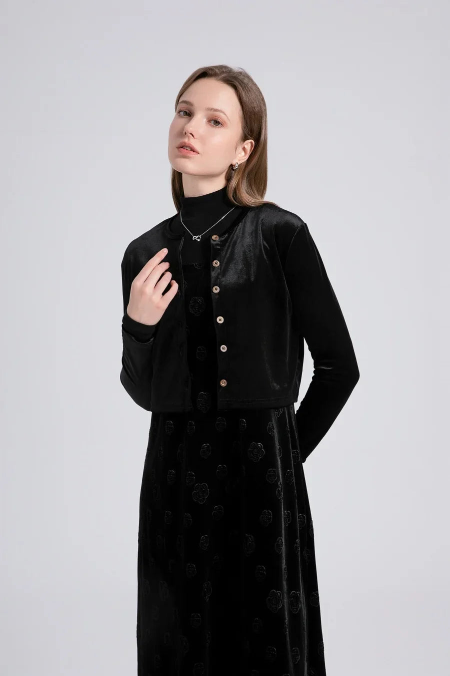 AS 2024 Fall- winter velvet woman clothes adjustable strap dress + basic tops + cardigan + sleeveless dress (ship out in 1 day)