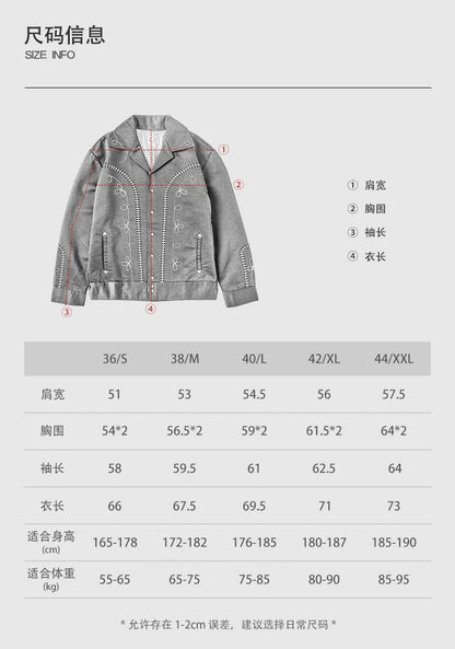 Non Stock Bolero Men's Rockabilly Jacket in Black Vintage-Inspired Western Embroidery Outerwear