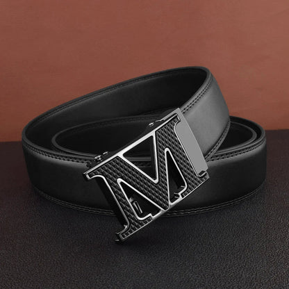 M letter Men Designer Belts High Quality White Luxury Brand Belt Automatic Buckl Cowskin Casual Waist Strap Ceinture Homme