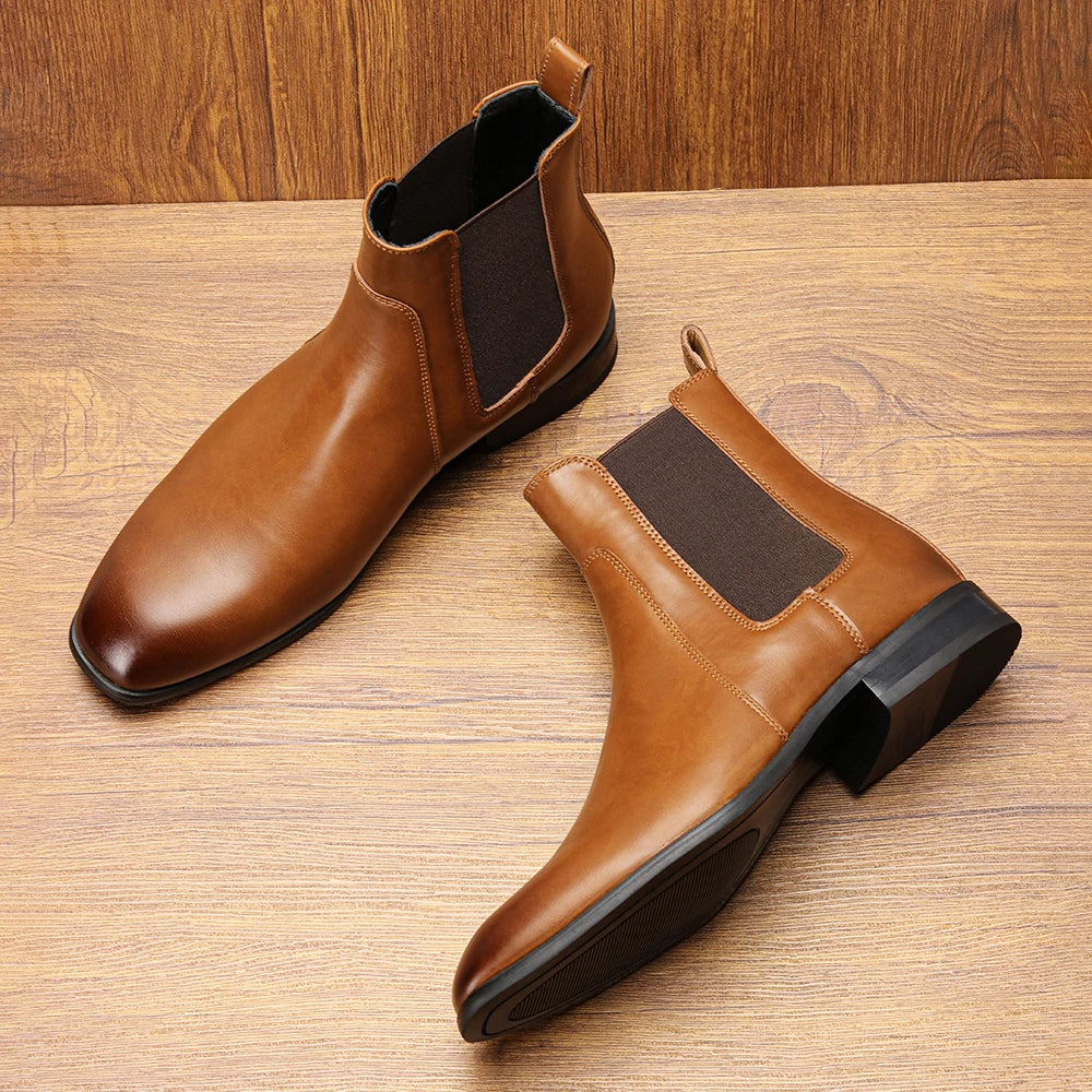 Men Boots Casual 2026 Fashion Brand Comfortable Boots Leather Chelsea boots