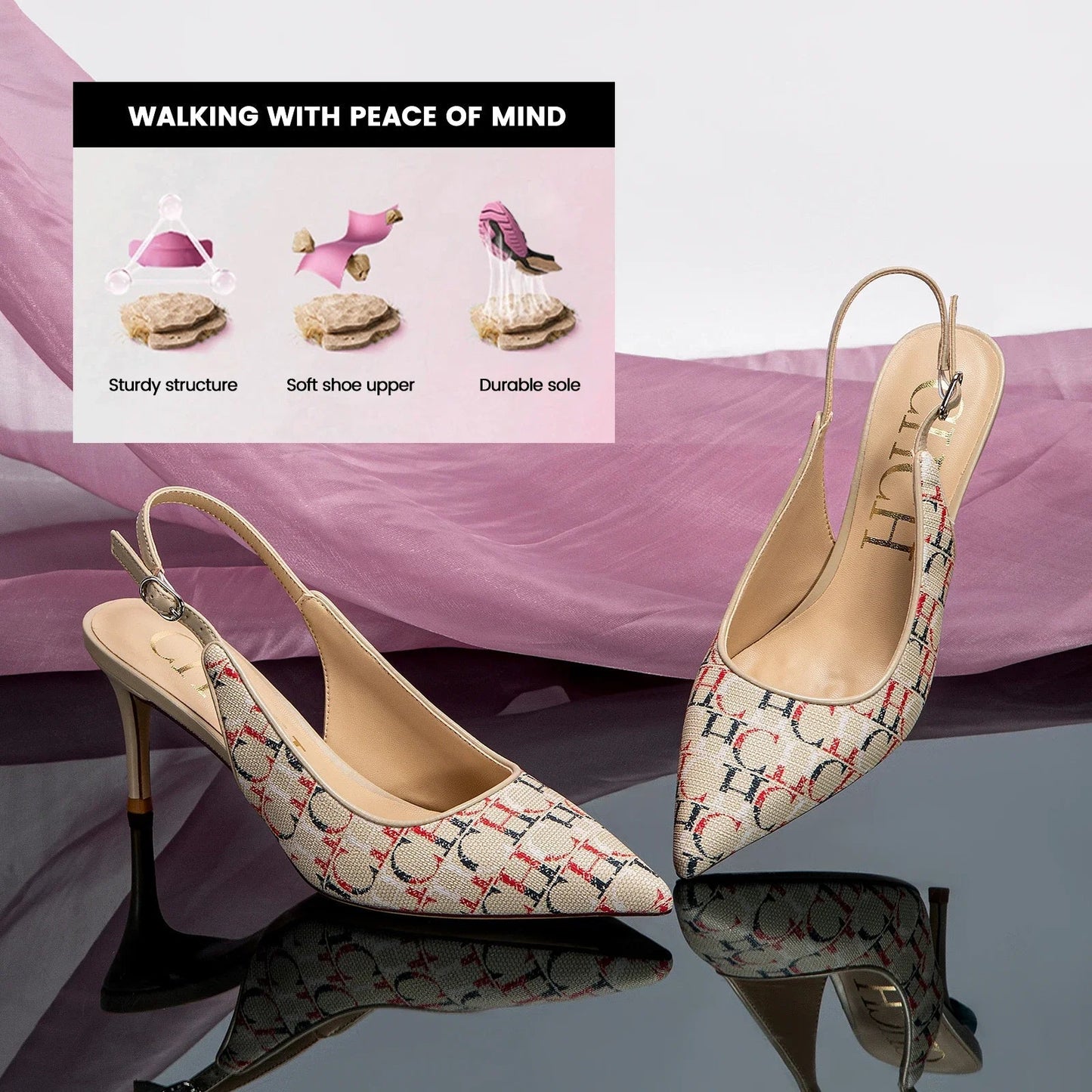 2024 Heels Women's 7cm High Heels Ankle Strap Heeled Sandals Wedding Party Dress Shoes