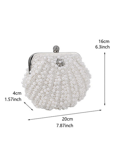 Pearl Clutch Bags Women Purse Ladies white Hand Bags Evening Bags for Party Wedding black Shoulder Bag Bolsa Feminina