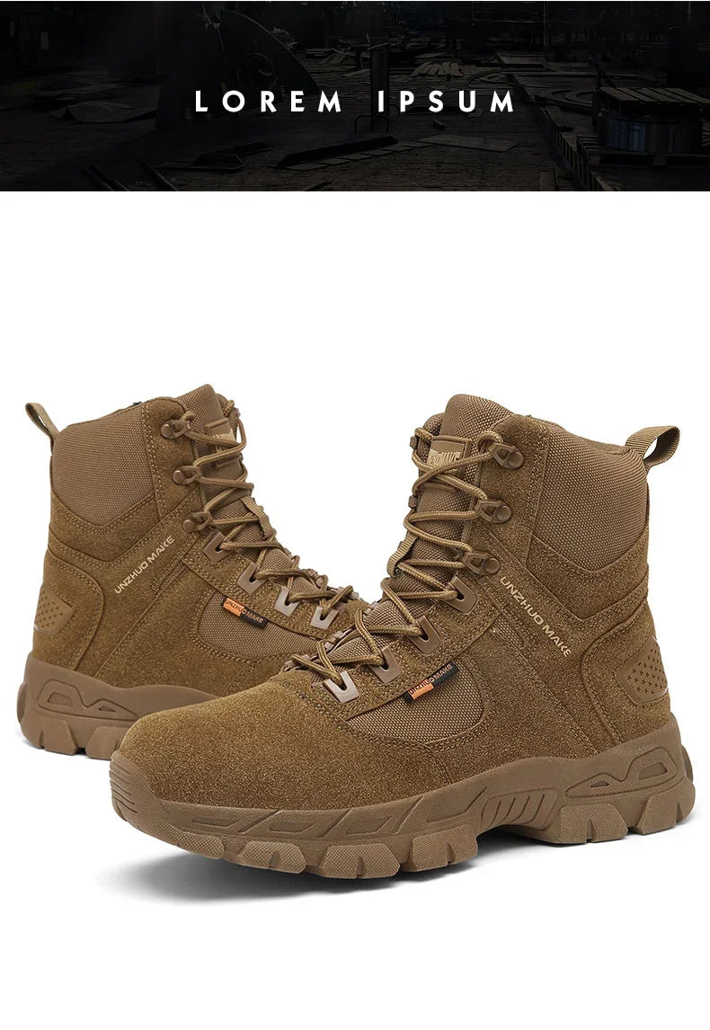 New Men Tactical Boots Ankle Waterproof Desert Hunting Hiking Shoe Unisex Lace Up Male Army Boot Brand Motorcycle Climbing Shoes