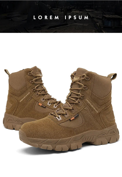 New Men Tactical Boots Ankle Waterproof Desert Hunting Hiking Shoe Unisex Lace Up Male Army Boot Brand Motorcycle Climbing Shoes