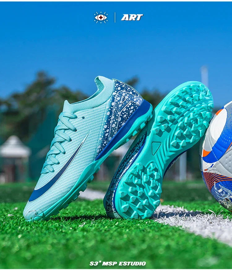 Soccer Cleats for Men Women AG/TF Breathable Cushioned Insole Anti-Slip Outdoor Sports Artificial Grass Football Boots