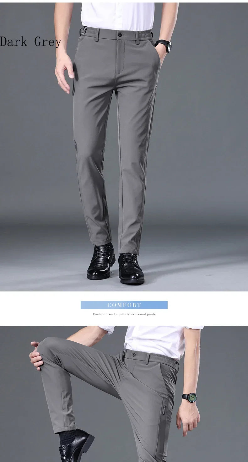 2025 Spring Summer Ultra-thin Men's Stretch Slim Straight Casual Pants High Quality Fashion Breathable Golf Sports Trousers