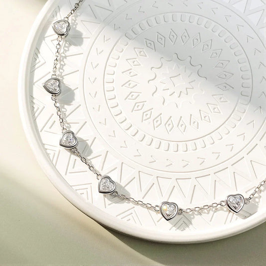 Bracelets en moissanite cœur de 4MM en argent S925 plaqué or 18K, chaîne de main scintillante pour mariage, bijoux raffinés, peuvent passer le test du diamant