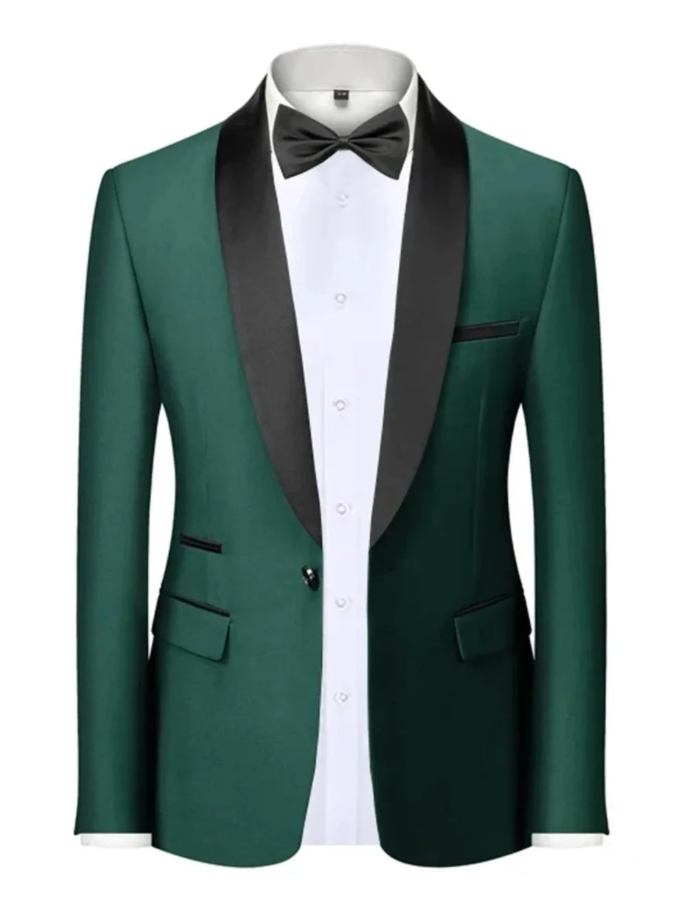 Mens Blazer Slim Fit Suit Jacket 1 Button Velvet Shawl Collar Wedding Formal Suit Jacket