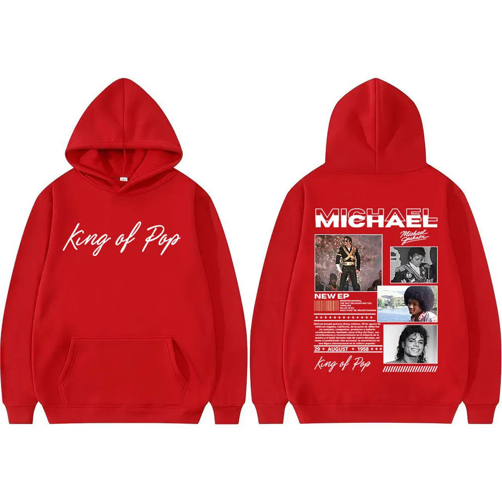 King of Pop Michael Jackson Bad Era Hoodies Men's Clothes Fashion Hip Hop Punk Sweatshirt Long Sleeve Oversized Hoodie Pullovers