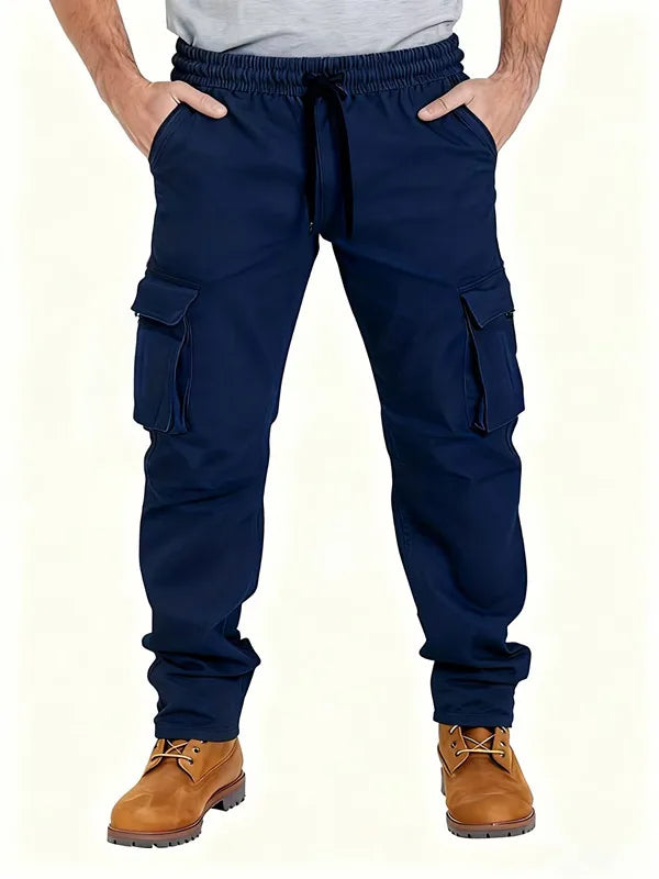 2024 Amazon Summer New Men's Work Pants European and American Independent Station Drawstring Multi Pocket Casual Pants