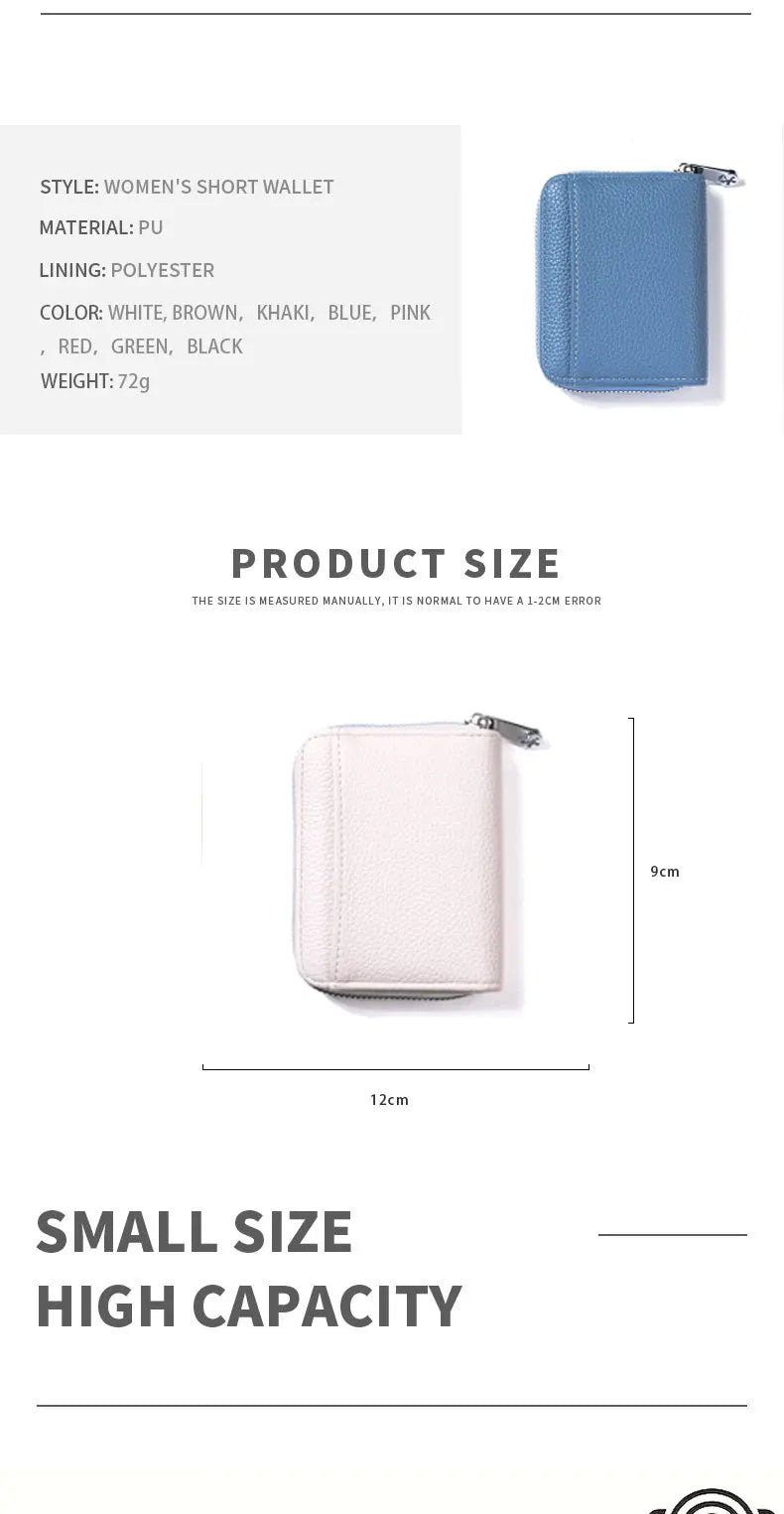 Nouveau porte-monnaie simple en cuir PU pour femmes et hommes, mini portefeuilles zippés, portable, avec plusieurs fentes pour pièces de monnaie, porte-cartes, petit portefeuille