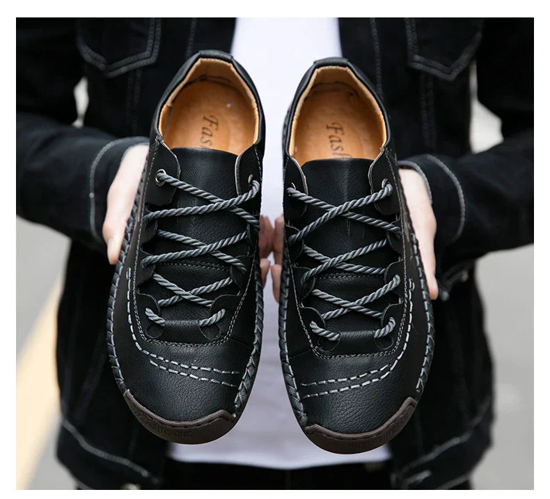 Men Leather Casual Shoes Outdoor Comfortable High Quality Fashion Soft Homme Classic Ankle Non-slip Flats Moccasin Trend
