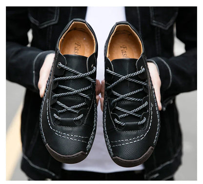 Men Leather Casual Shoes Outdoor Comfortable High Quality Fashion Soft Homme Classic Ankle Non-slip Flats Moccasin Trend