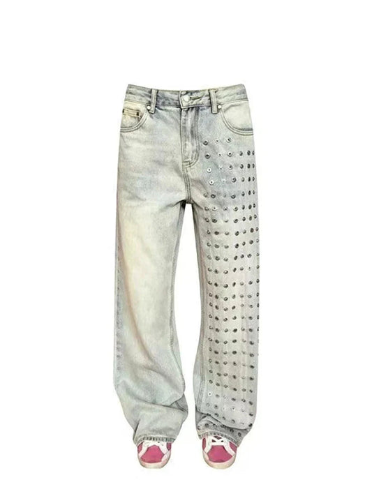 Women's Jean Designer Baggy Denim Pants Y2K Japanese Harajuku Wide Fit American Retro Punk Goblin Core Long Trousers Tide New