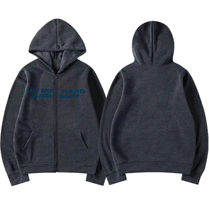 Hit Me Hard and Soft 2025 Tour Zipper Hoodies Men Women Harajuku Pullovers Fashion Hip Hop Zip Up Sweatshirts Jackets Fans Gift
