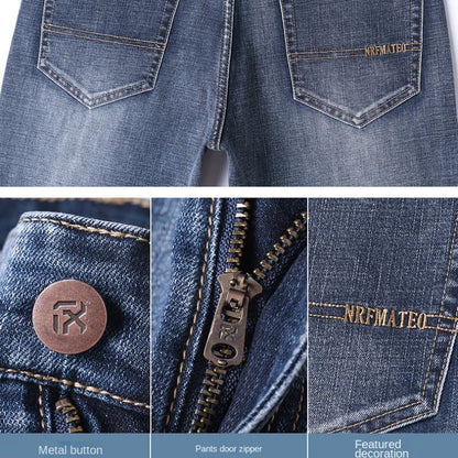 New Spring Summer Plus Size 40 42 44 Men Straight Loose Jeans Business Fashion Denim Stretch Pants Male Brand Trousers