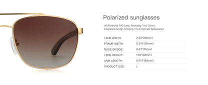 2026 Trend Polit Wood Polarized Sunglasses for Men UV Protection Fishing Driving Golf