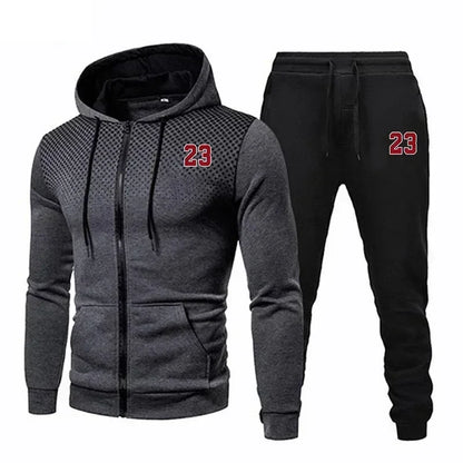 Men's Hooded Tracksuit Casual Hot Sale Single Piece Sports Zipper Sweatshirts and Sweatpants Comfort Outdoor Jogging Sport Daily