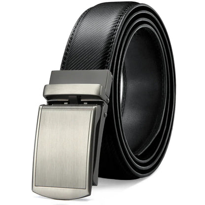 Men Belt Leather Belt  Automatic Genuine Leather Fashion Belts Ratchet Luxury Belts Men's Trouser Belt Belt for Men