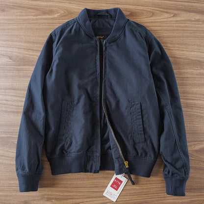 2025 Spring And Autumn New American Retro Men's Solid Color Twill Baseball Clothes 100% Cotton Fashion Wash Leisure Jacket Coat