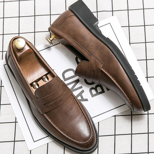 Men's Dress Shoes Formal Office Leather Brogues Shoes Male High Quality Casual Business Shoes Men Social Leather Loafers For Man