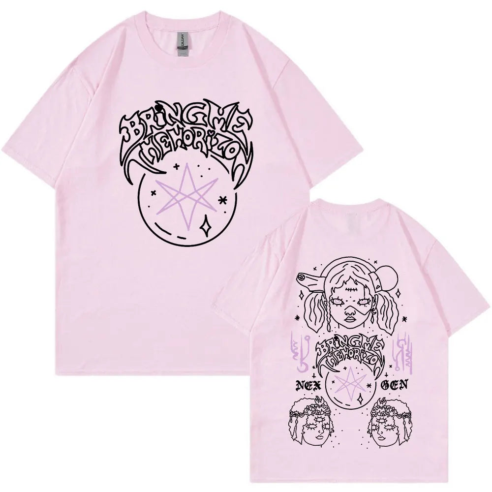 BringMe TheHorizon Album Post Human Nex Gen T-shirt Heavy Metal Rock Band T-shirt Men Fashion Hip Hop Short Sleeve T-shirts