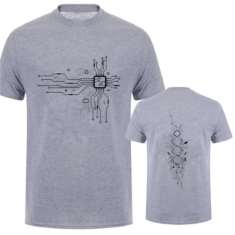 Brand New Men's T-Shirt O-Neck Men T-shirt for Male T Shirts CPU Processor Circuit Diagram Print Man Tops Tees Tshirt Clothing