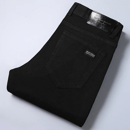 Models Spring Autumn Business Jeans Men Casual Straight Stretch Fashion Classic Work Denim Trousers Brand Clothing