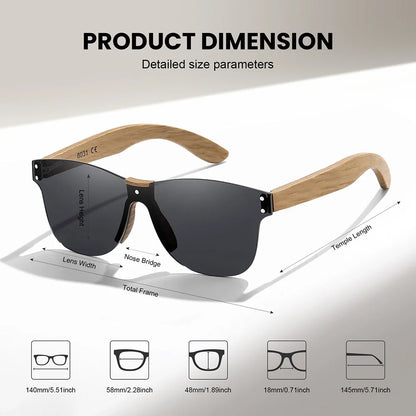 Eco-Friendly Retro Oak Sunglasses UV400 Wooden Sunglasses for Men and Women Universal Fashion Anti-Blue Lens 8031