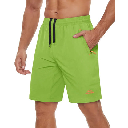 Quick Dry Athletic Running Shorts with Zipper Pockets Men's Summer Shorts for Gym Training Workout Hiking Casual Shorts