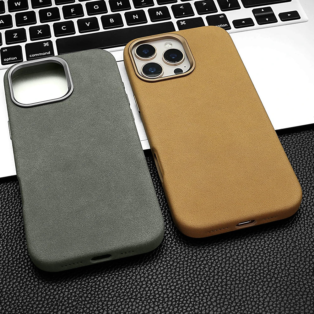 Suede Phone Case for iPhone 17 pro with Magnetic Wireless Charging Anti-Drop Cover Compatible with iPhone 17 16 15 pro Max