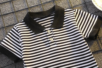 Summer Clothes for Children Baby Boys Girls Striped T-Shirt And Shorts 2pcs Set Toddler Fashion Tracksuit