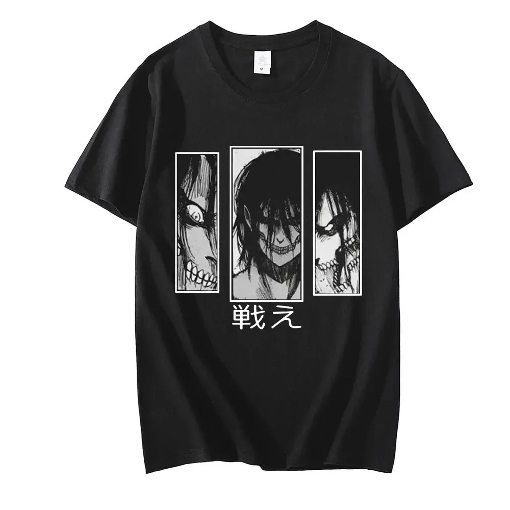 Japanese Anime Attack On Titan Graphic Print T Shirt Men Women Fashion Casual Crew Neck Short Sleeve Plus Size Unisex T Shirt