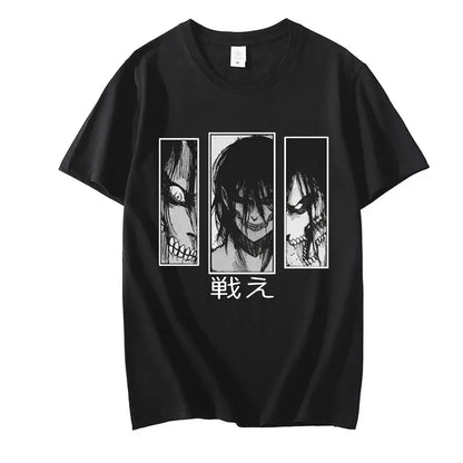 Japanese Anime Attack On Titan Graphic Print T Shirt Men Women Fashion Casual Crew Neck Short Sleeve Plus Size Unisex T Shirt