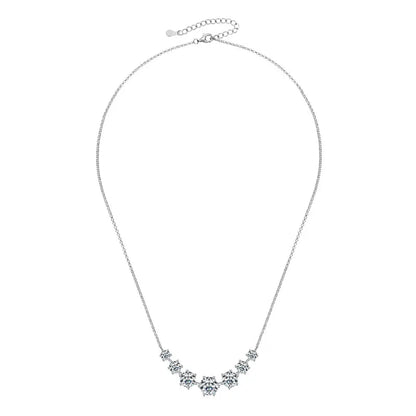 Round Cut Moissanite Smiley Curve Pendant Necklace Chains for Women Real 925 Sterling Silver Wedding Fine Jewelry Gifts